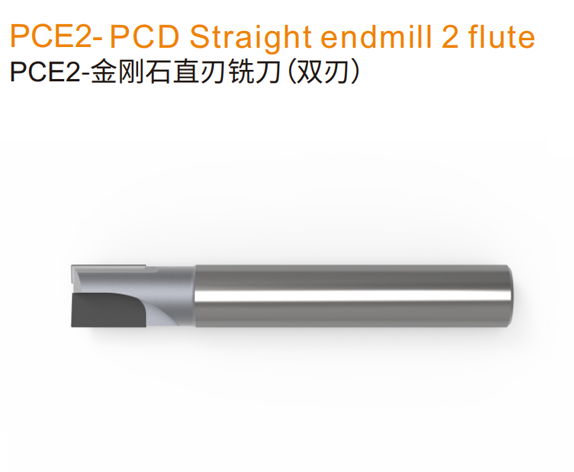 PCE2-PCD Straight endmill 2 flute