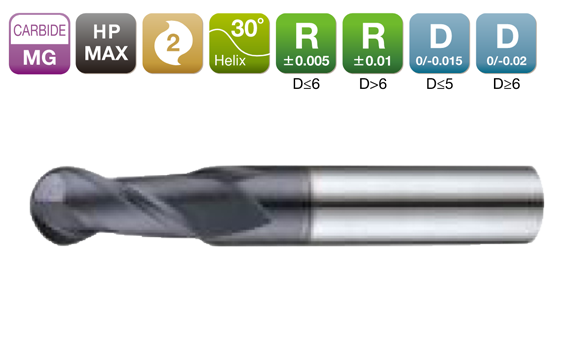 HPB230二刃球头铣刀