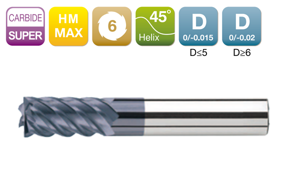 HME645六刃平底铣刀