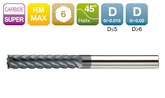 HMEL645六刃加长柄平底铣刀