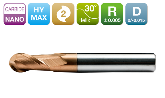 HYB230二刃球头铣刀