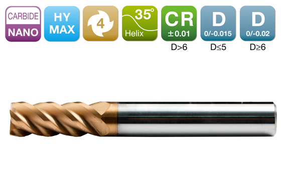 HYR435四刃圆鼻铣刀