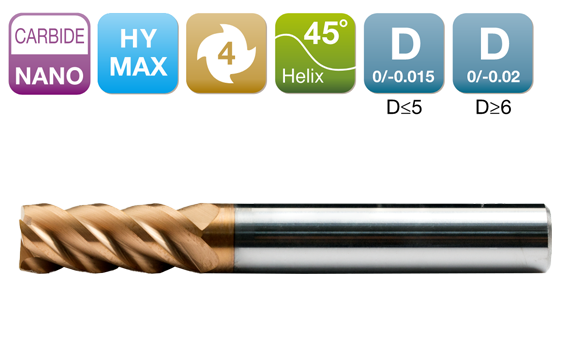 HYE445四刃平底铣刀