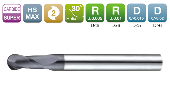 HSB230二刃球头铣刀