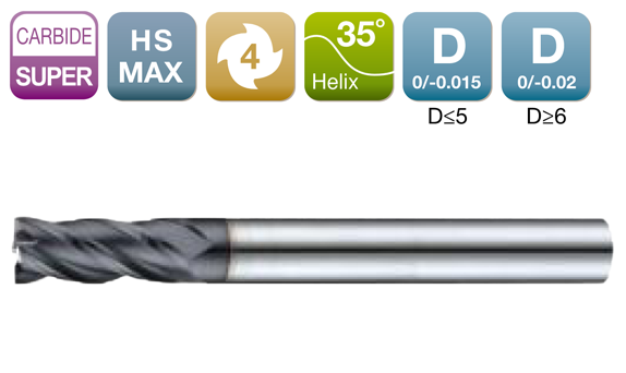 HSEL435四刃加长柄平底铣刀