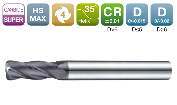 HSR435四刃圆鼻铣刀