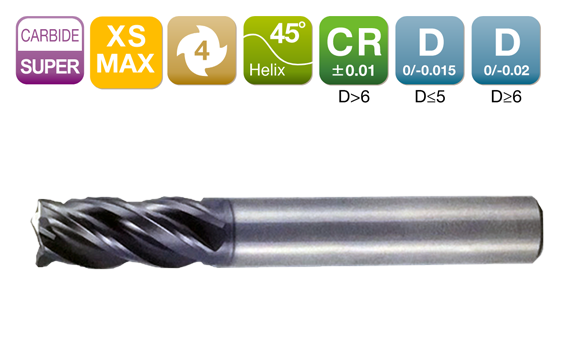 XSR445四刃圆鼻铣刀