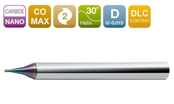 COE-230 ⼆刃微⼩径球头铣⼑
