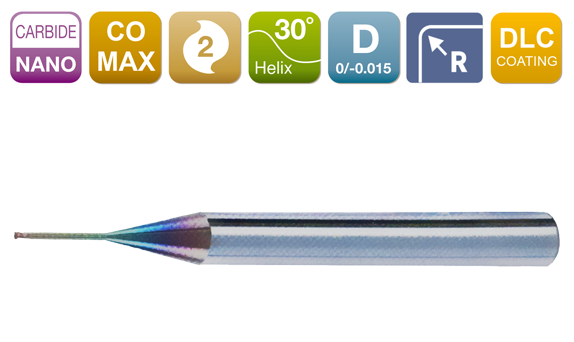 COB-230 ⼆刃深沟圆鼻铣⼑