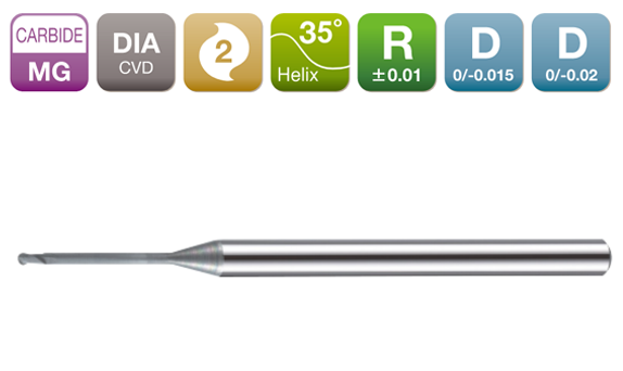 DMB235二刃球头铣⼑