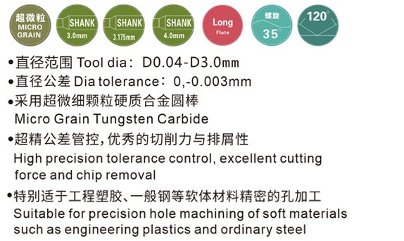 CPDL-普通加⻓微型钻头