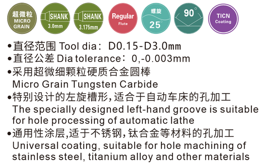 CHSXD 涂层左旋定点钻头