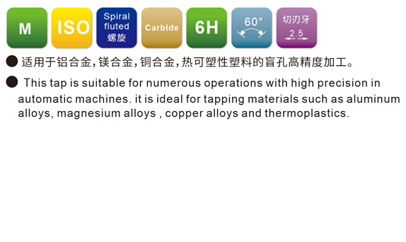JIS⽇标合⾦螺旋丝攻系列