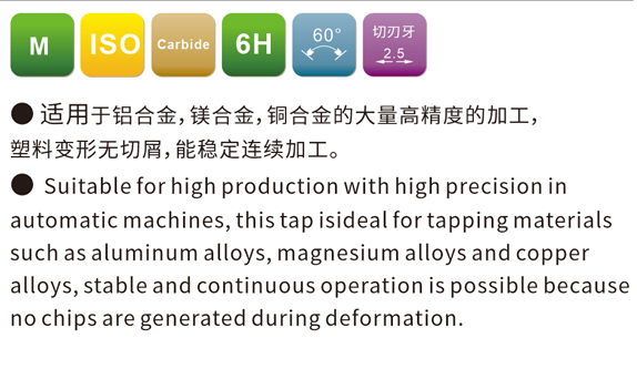 JIS⽇标合⾦挤压丝攻系列